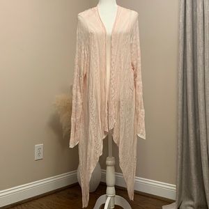Torrid Pink & White Pointelle Cardigan